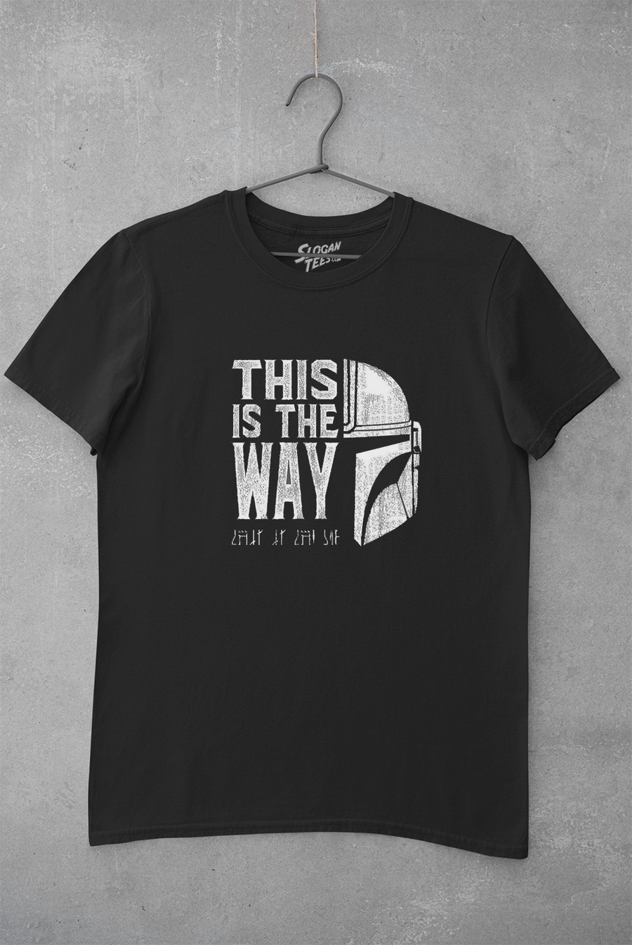 Mandalorian Inspired Tee - Distressed Helmet Design